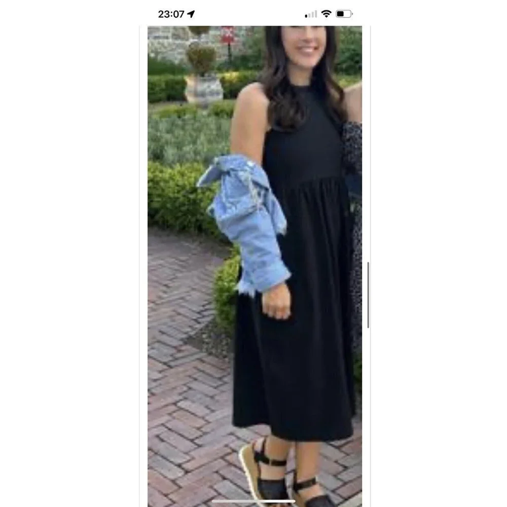 J Crew MIDI Dress Cotton NWTS Stretchy Sleeveless Peach Color Large BR873 1E - Picture 3 of 10